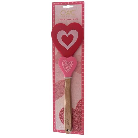 New CWC Cook With Color 2 Piece Heart Spatula Set - Picture 1 of 3